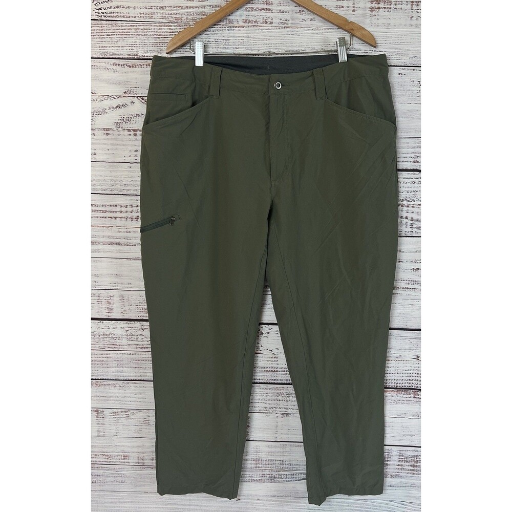 Patagonia Quandary Pants Mens 40 Green Nylon Stretch Quick Dry Hiking Travel DWR